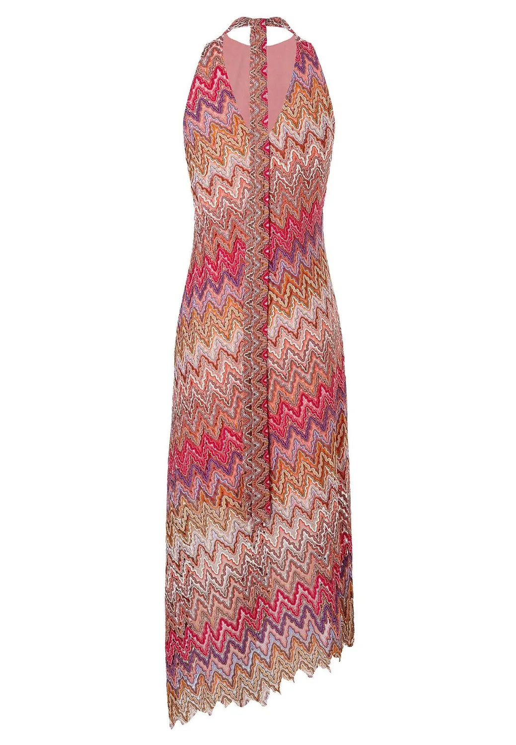 Ana Alcazar Zajosa vestito midi monospalla zigzag