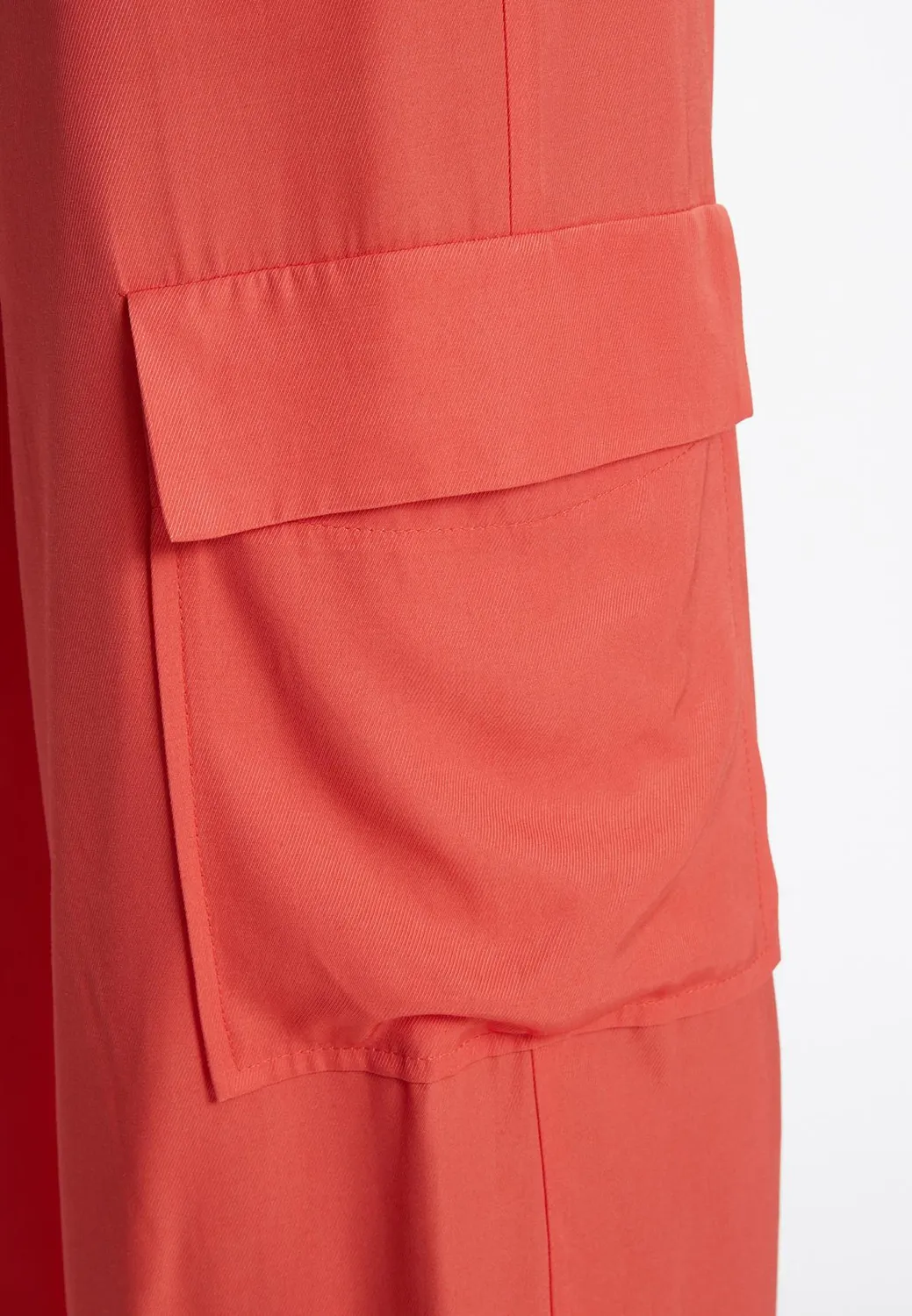 Ana Alcazar Zapasa pantaloni cargo corallo vita elasticizzata