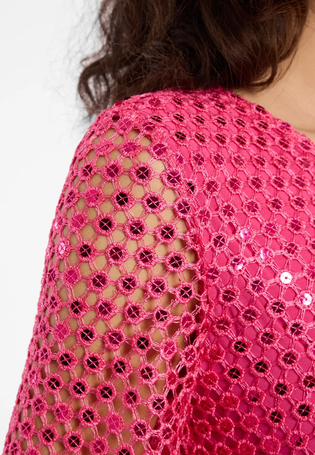 Ana Alcazar Zadaba abito tunica pizzo fucsia
