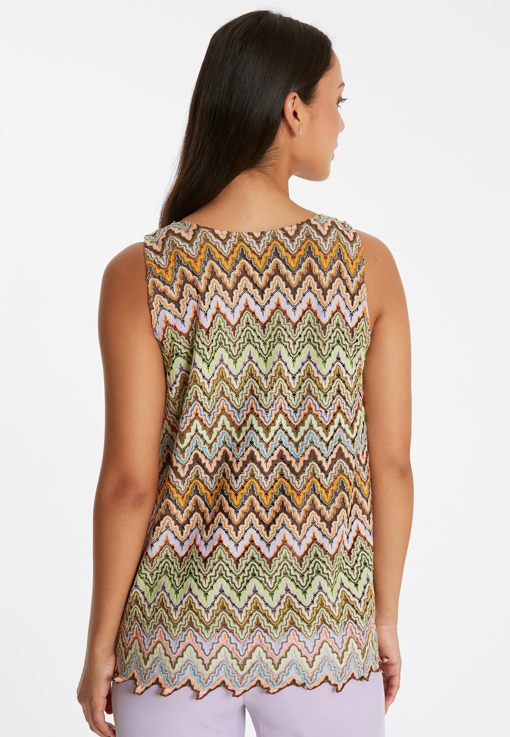 Ana Alcazar Pabani top maglia verde rosa smanicato