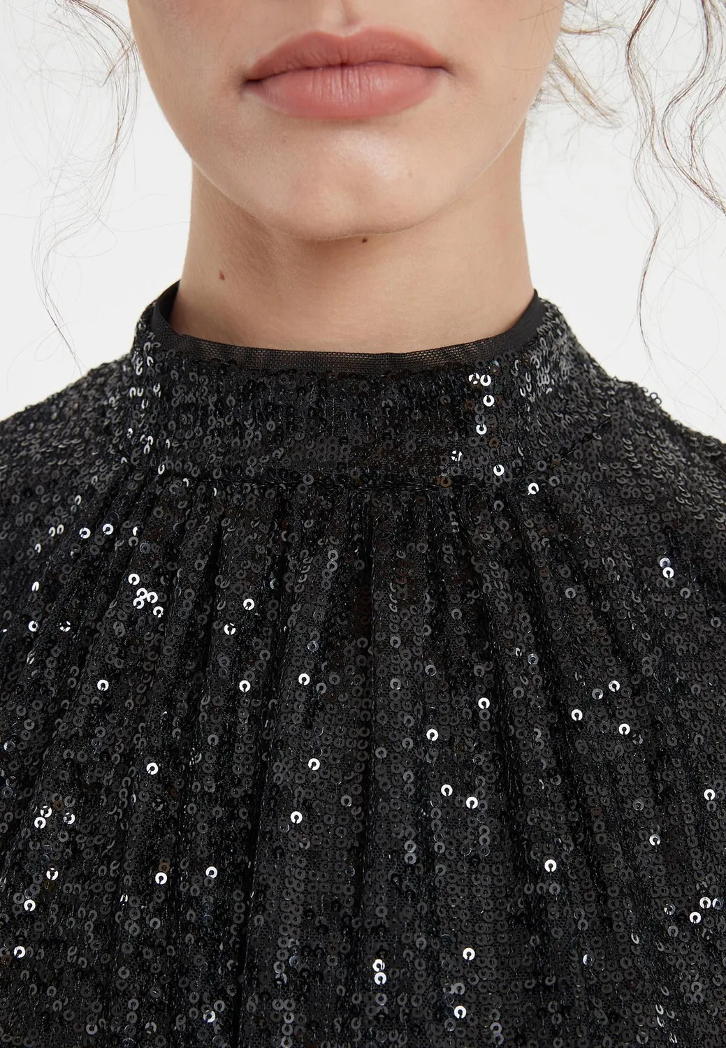 Ana Alcazar Tafisa top paillettes nero