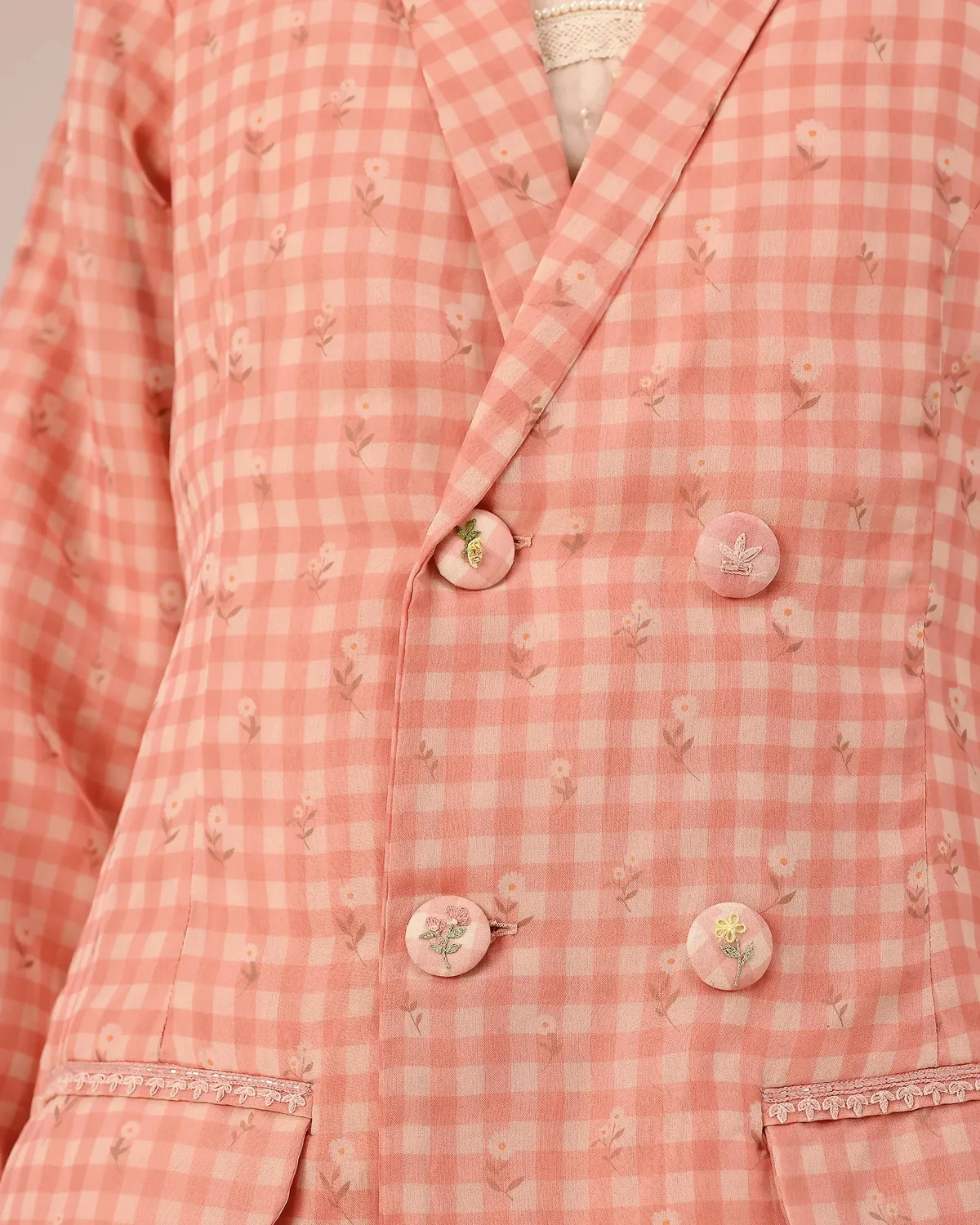 Our Dve Merry Berry giacca rosa organza lunga