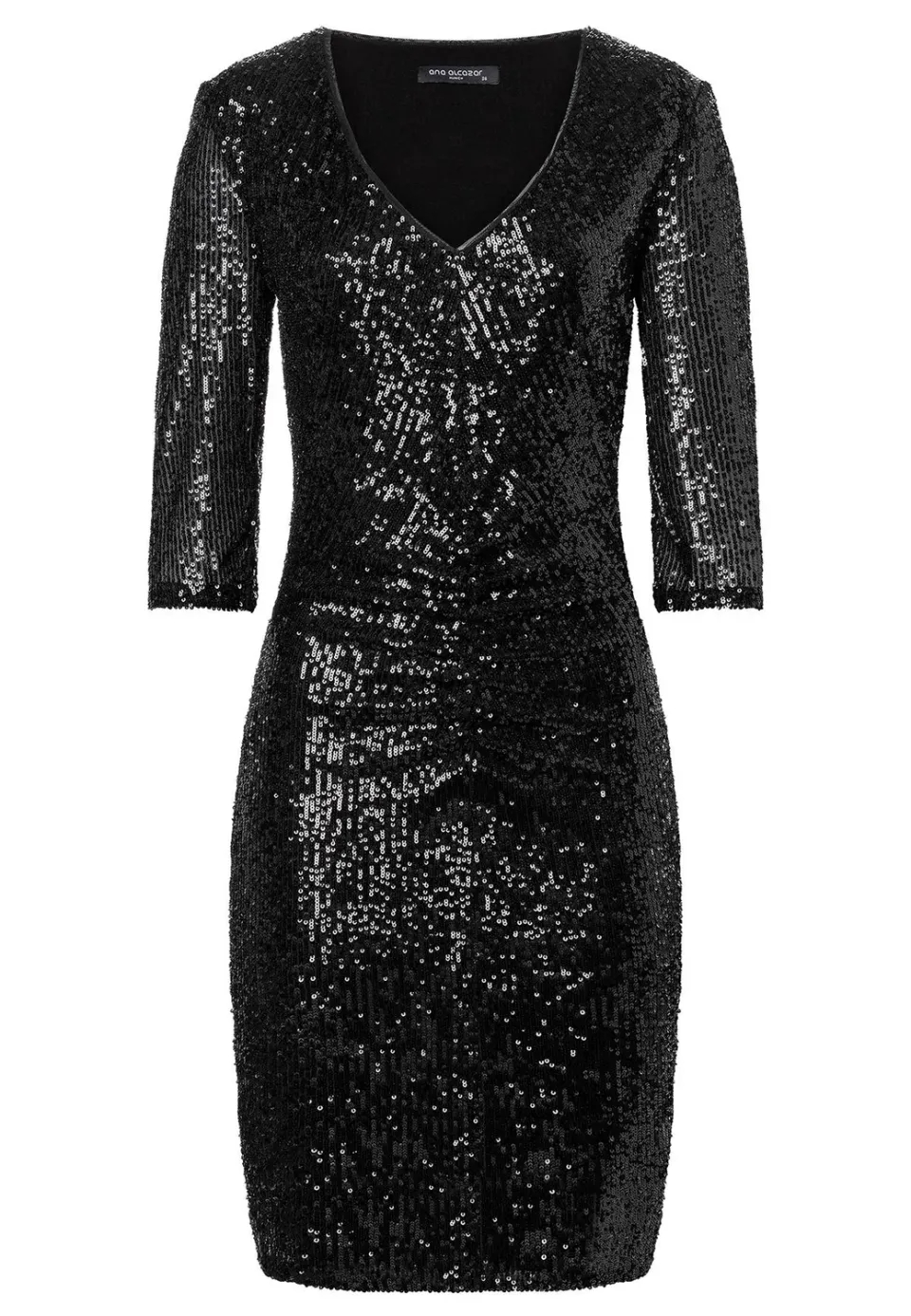 Ana Alcazar Sally abito paillettes nero scollo V