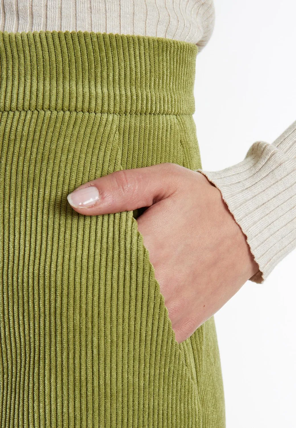Ana Alcazar Saskea pantaloni velluto verde lime