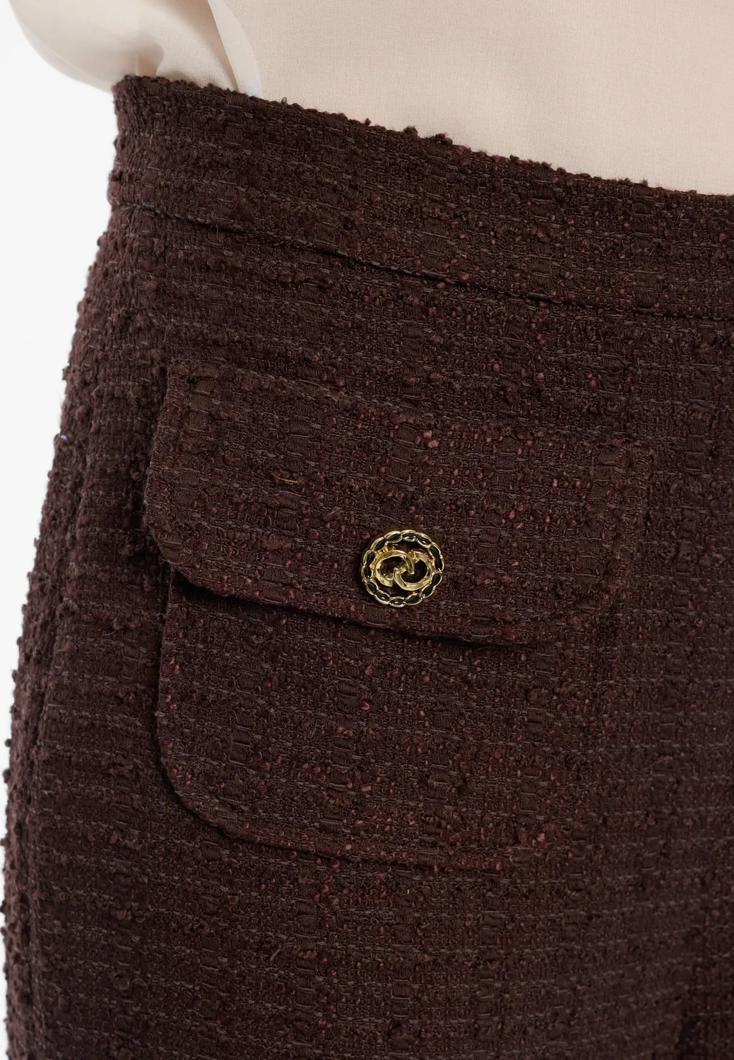 Ana Alcazar Enaraya pantaloni cropped marrone bouclé