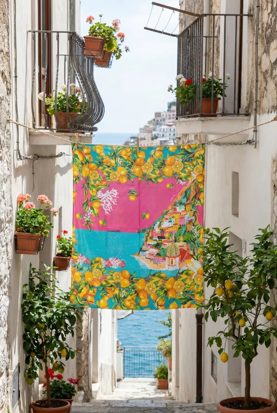 Antica Sartoria Positano FC005 foulard cotone rosa
