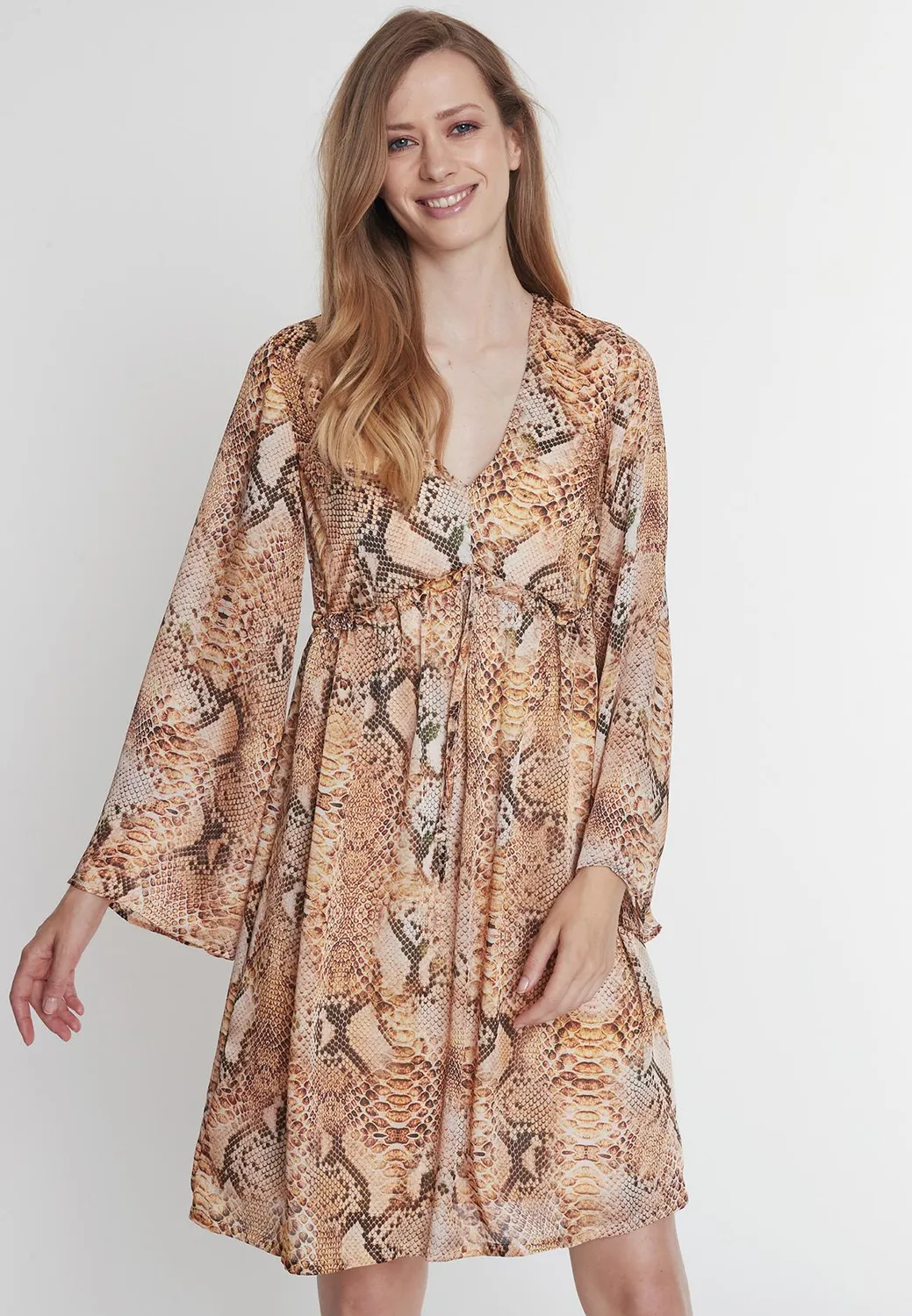 Ana Alcazar Pakira abito impero chiffon maculato