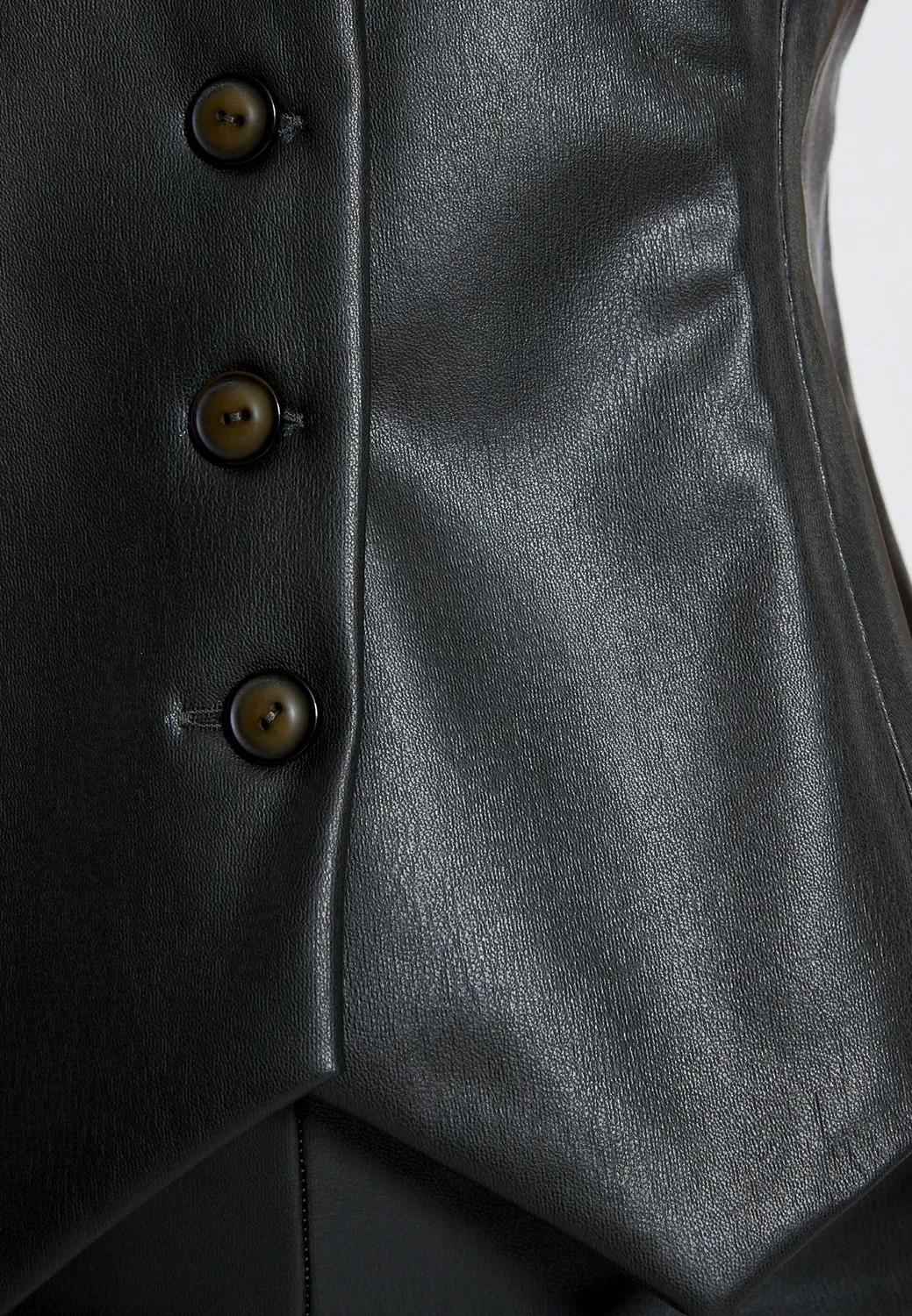 Ana Alcazar Habane gilet ecopelle nero aderente
