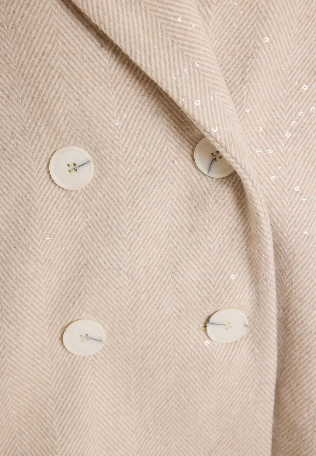 Ana Alcazar Aba giacca lana beige spigato