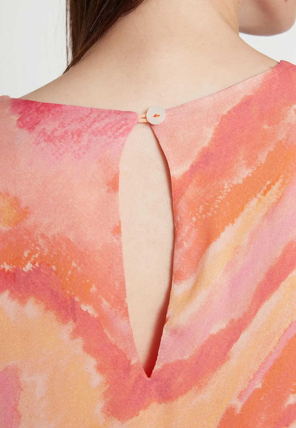 Ana Alcazar Refora abito cocktail chiffon arancione
