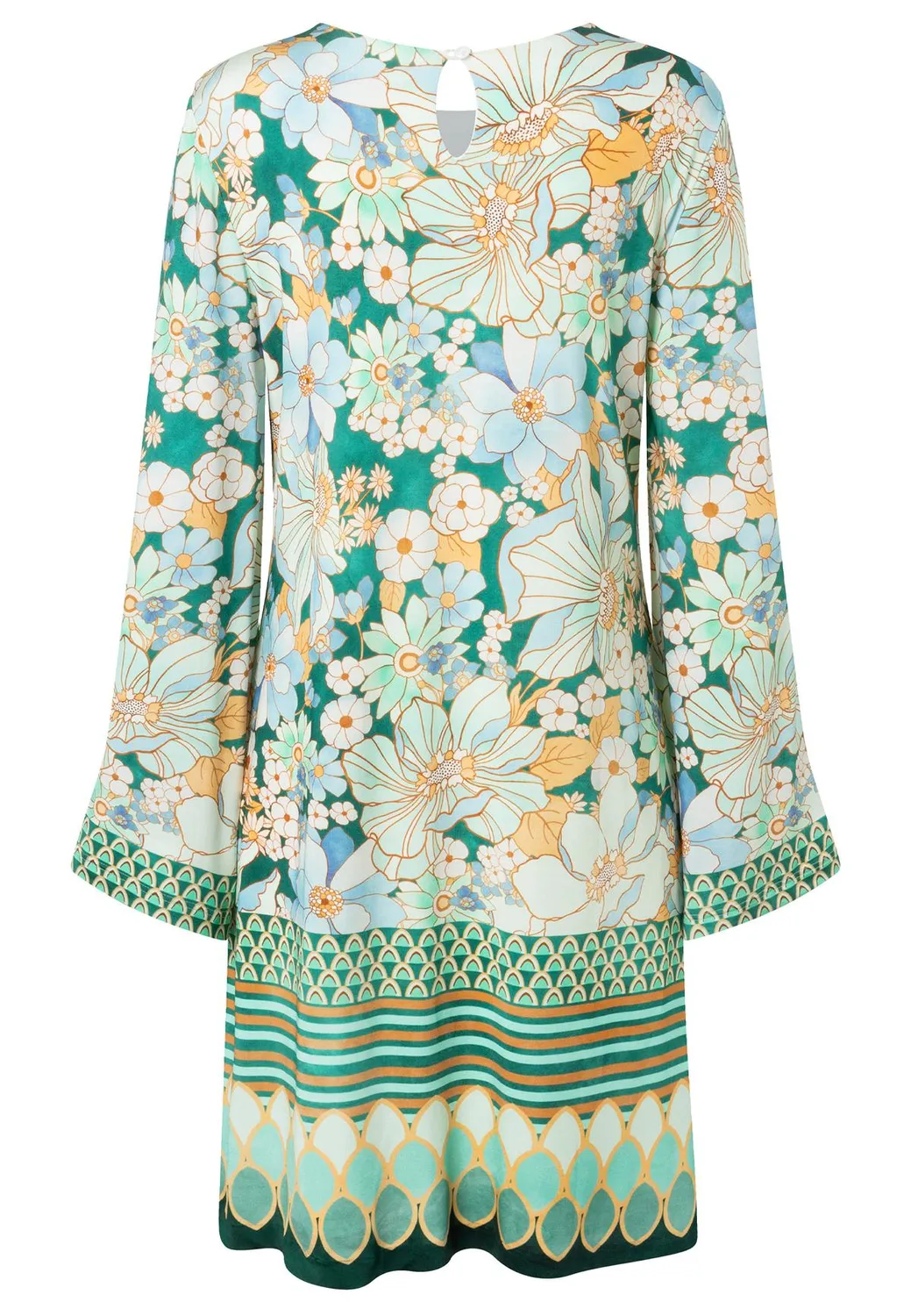 Ana Alcazar Pernosia abito tunica verde jersey floreale