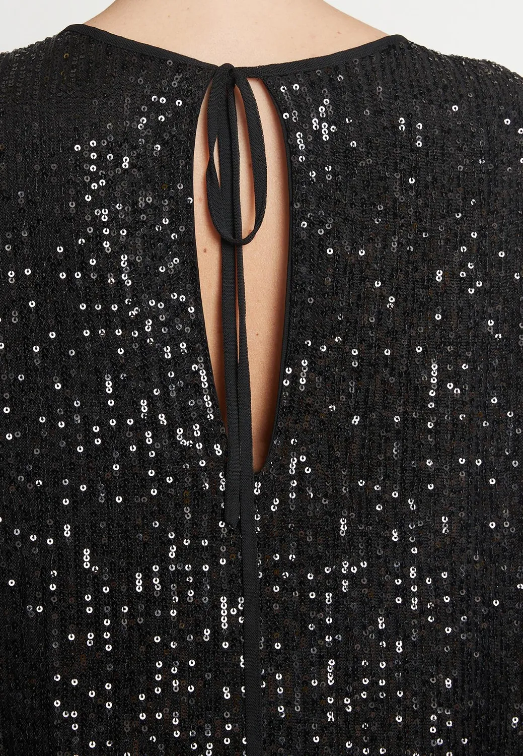 Ana Alcazar Maggy abito paillettes nero corto