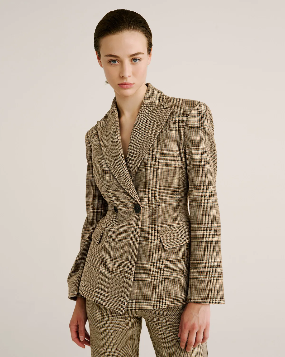 Violante Nessi Burri blazer pied-de-poule lana