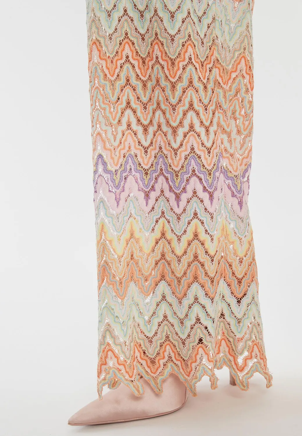 Ana Alcazar Zana tuta lunga halter zigzag pastello