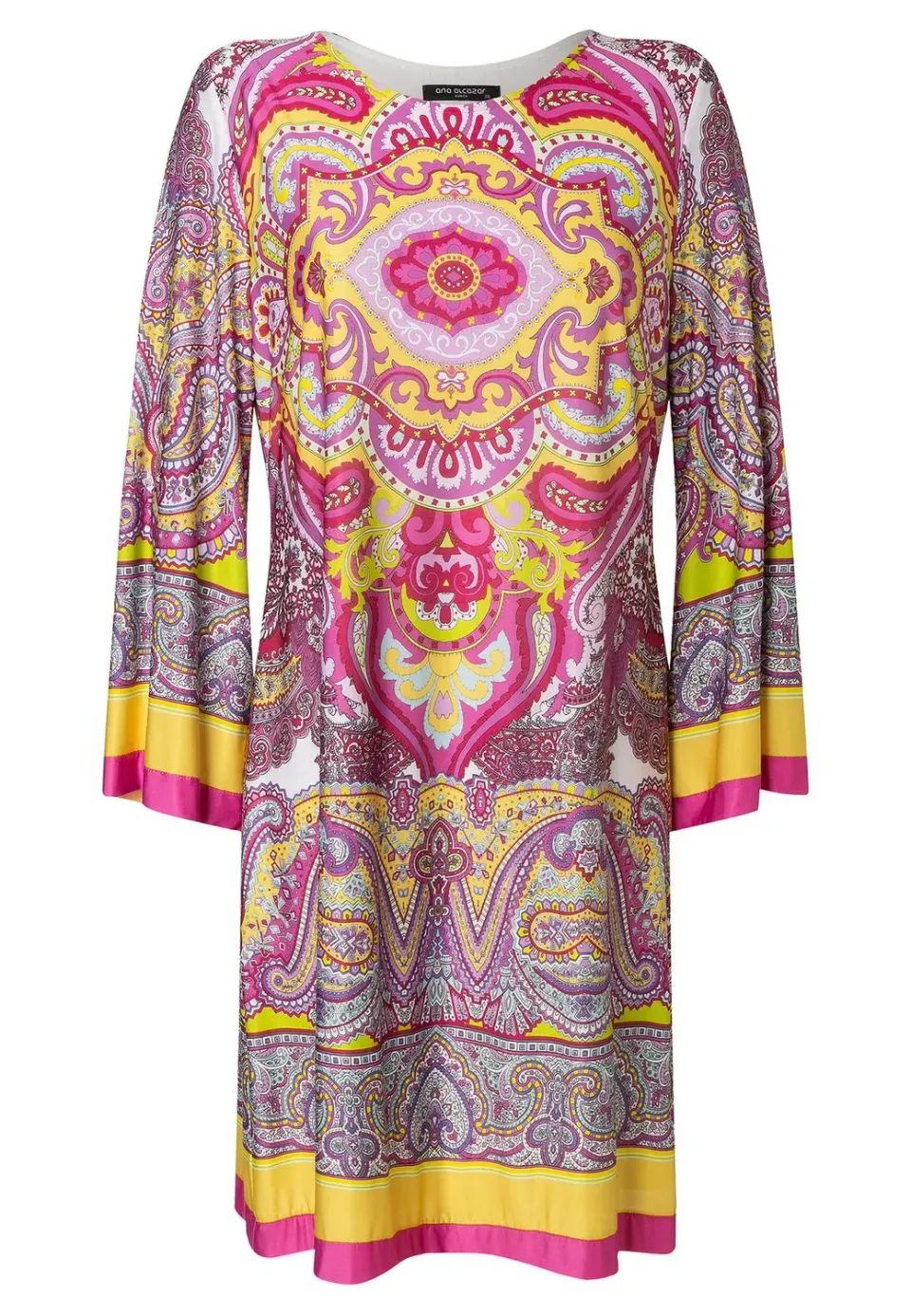 Ana Alcazar Ridana Abito Tunica Paisley Fucsia