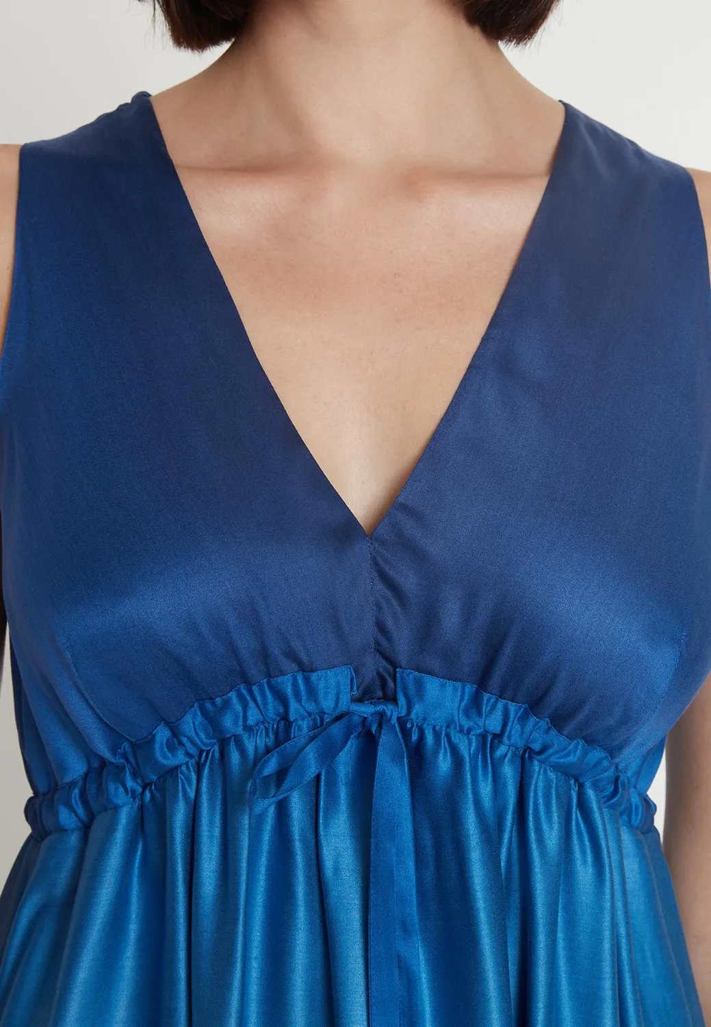 Ana Alcazar Pamosa abito midi blu motivo paisley