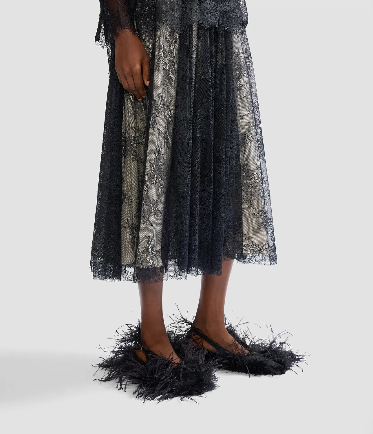 Erdem Floral Lace gonna pizzo chantilly lunga
