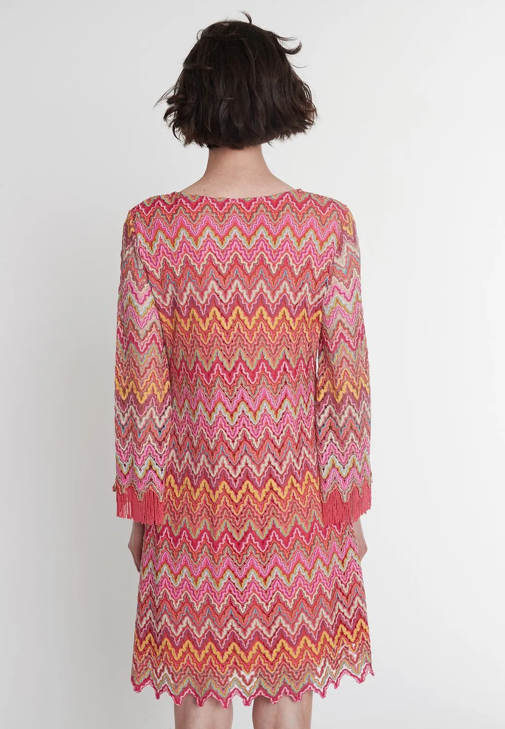 Ana Alcazar Polomi abito knit rosa traforato corto