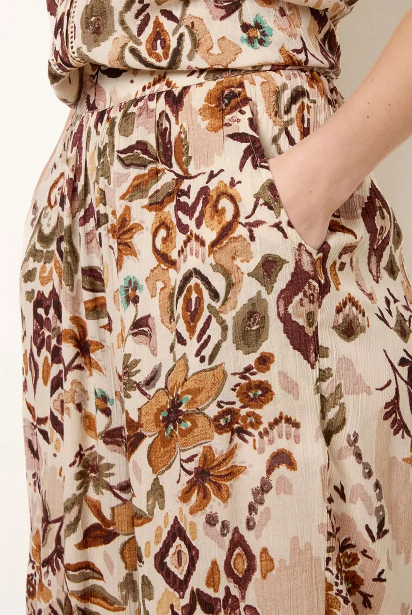 Blue Vanilla Paisley Print pantaloni marrone