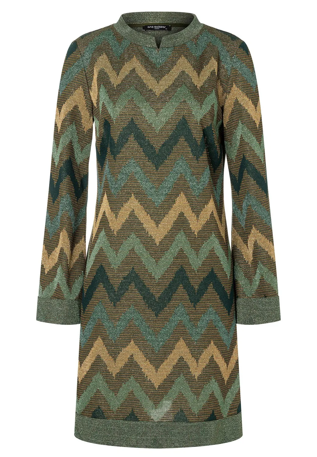 Ana Alcazar Ava abito svasato verde lurex