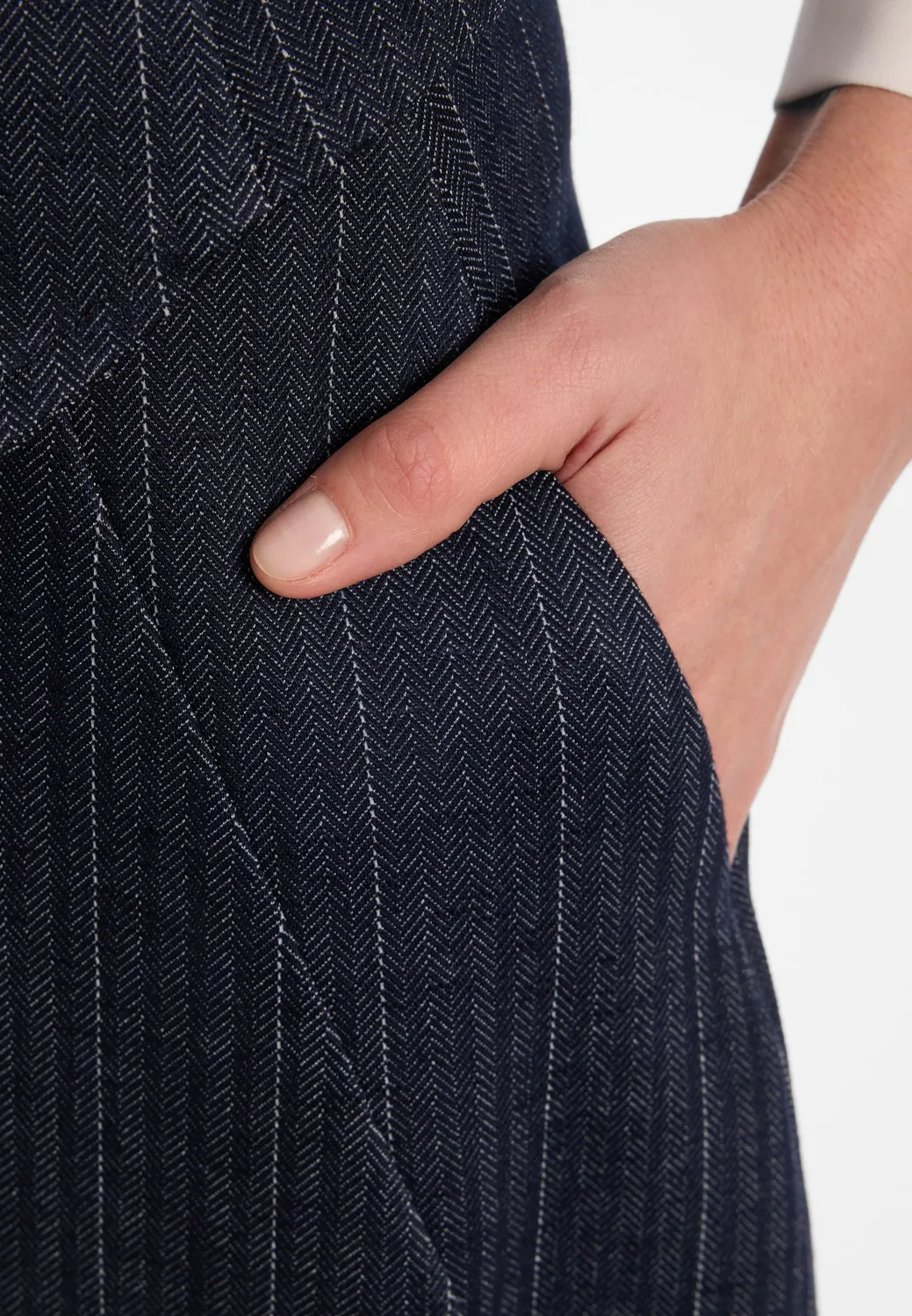 Ana Alcazar Enliry pantaloni barrel gessati blu navy