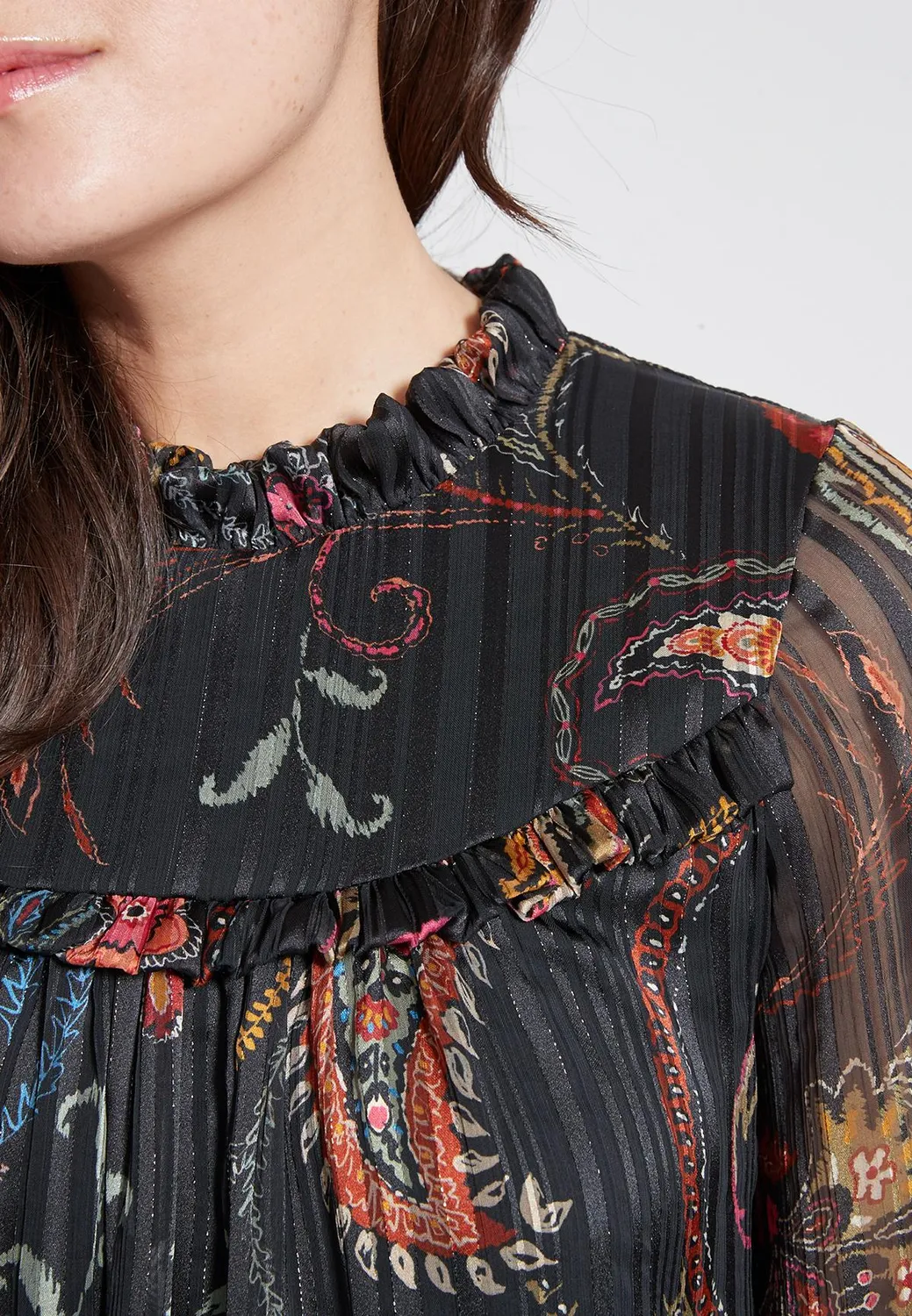 Ana Alcazar Habwa abito paisley con volant