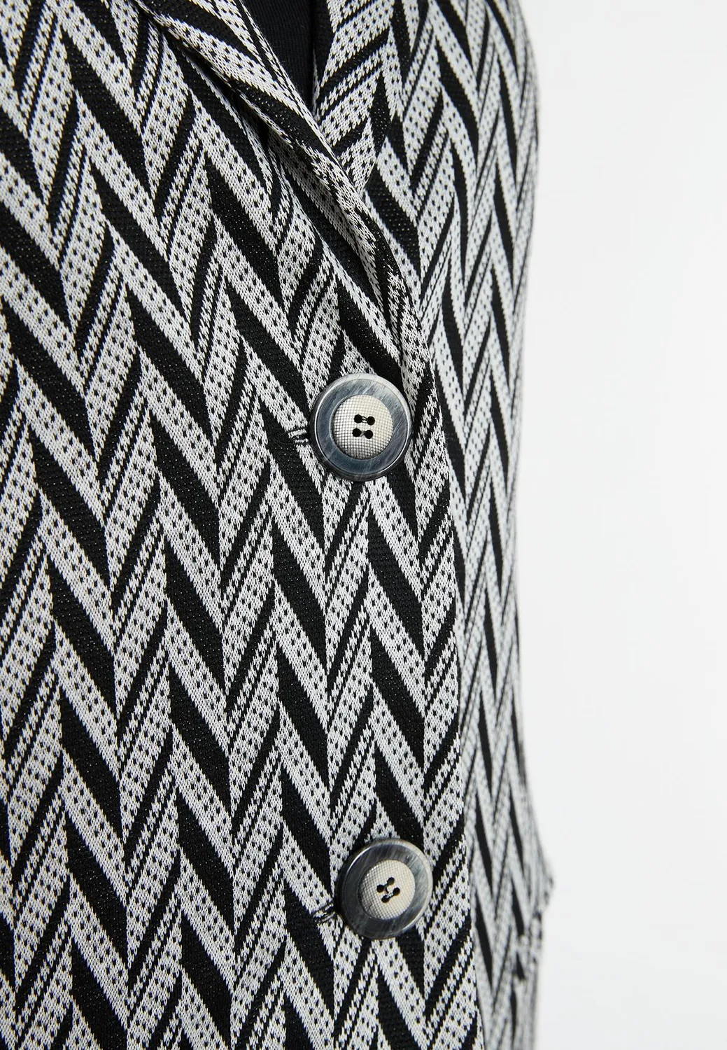 Ana Alcazar Shara blazer zigzag bianco nero