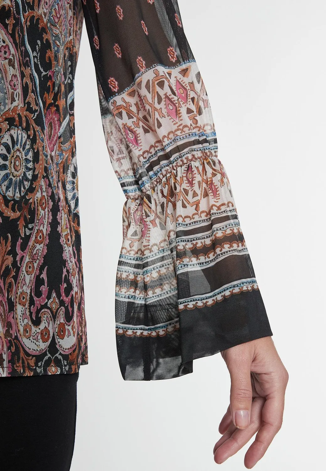 Ana Alcazar Misina top fantasia con colletto pizzo