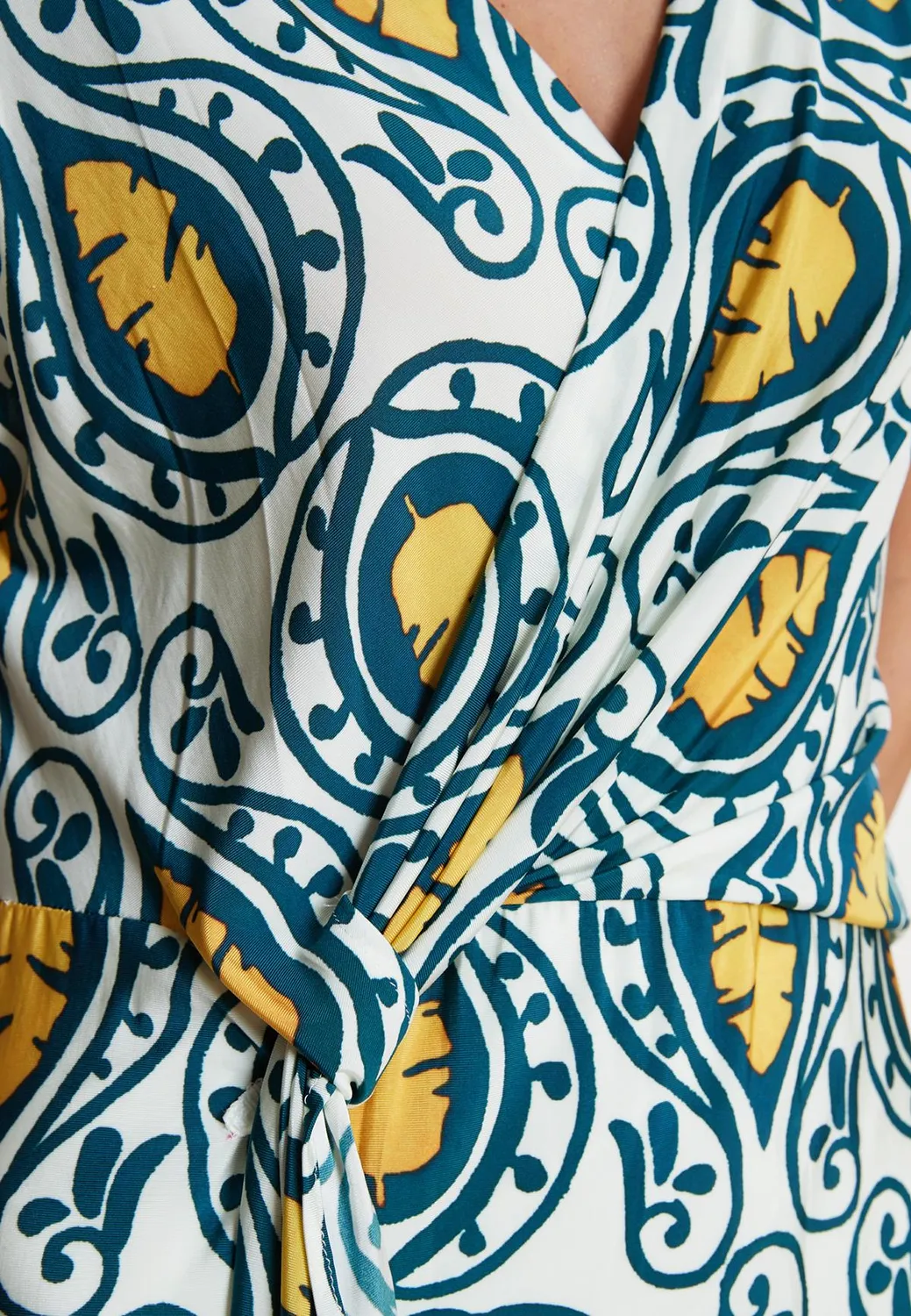 Ana Alcazar Winny abito a portafoglio stampa tropicale
