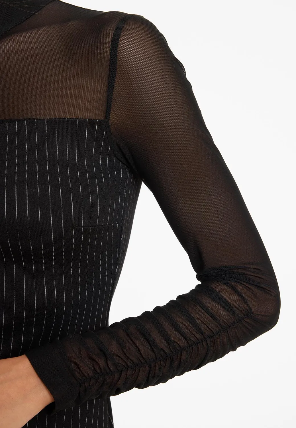 Ana Alcazar Angi top nero gessato elegante