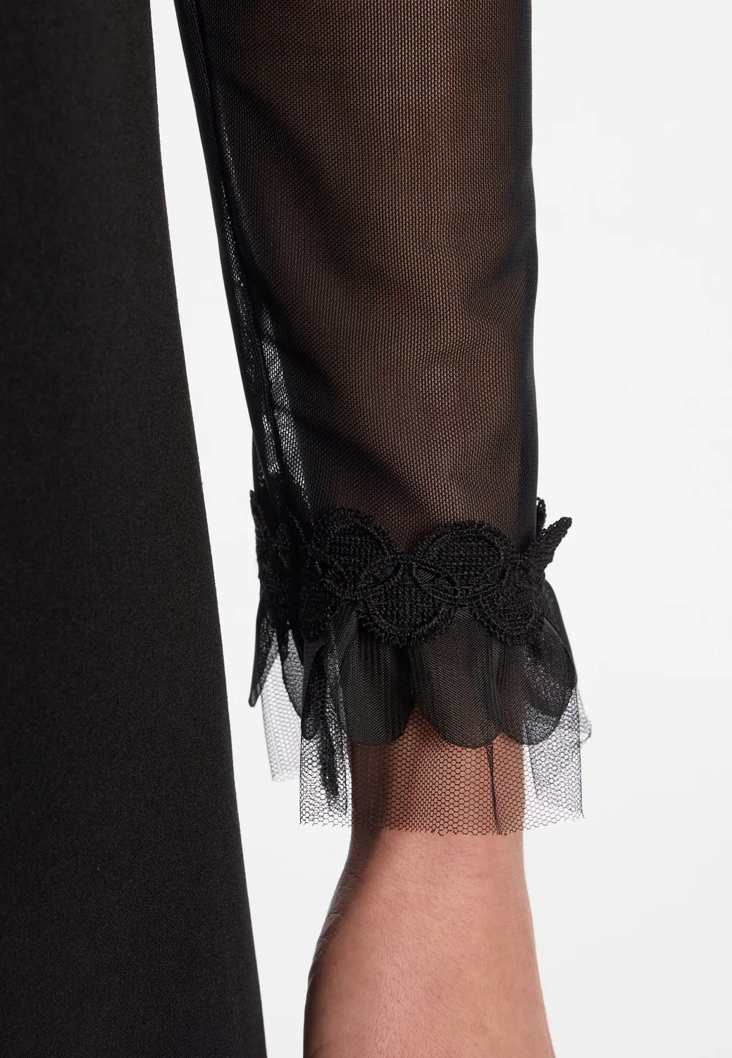 Ana Alcazar Endory abito cocktail nero pizzo tulle