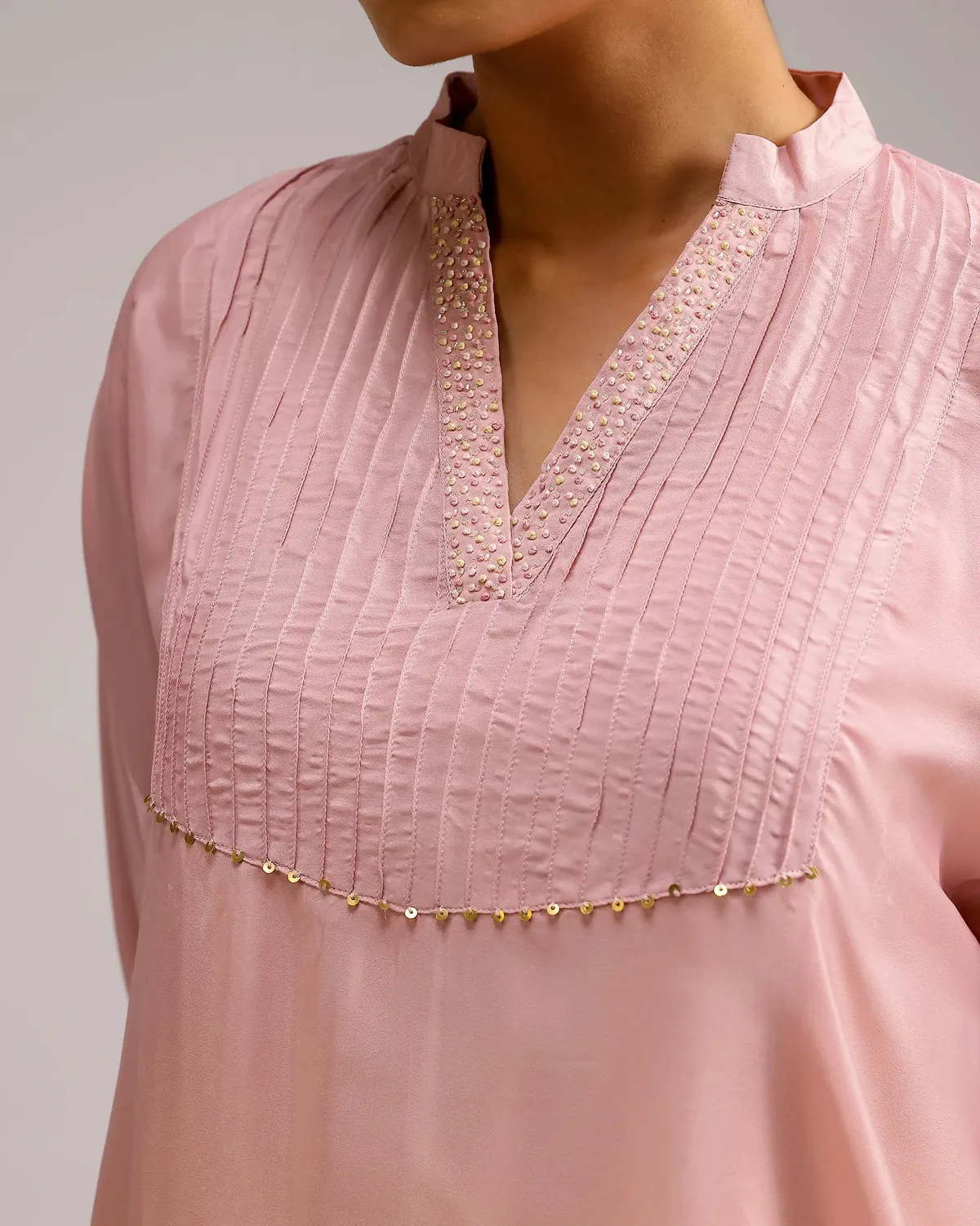 Our Dve Saanjh Fade completo kurta rosa giallo M crepe