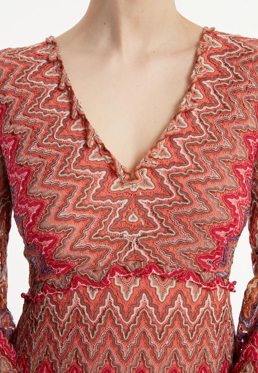 Ana Alcazar Zantea abito maxi rosso scollo a V
