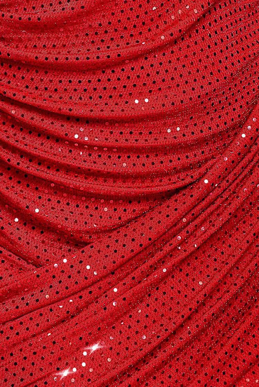 Goddiva One Shoulder Sequin Mini Abito Rosso Paillettes