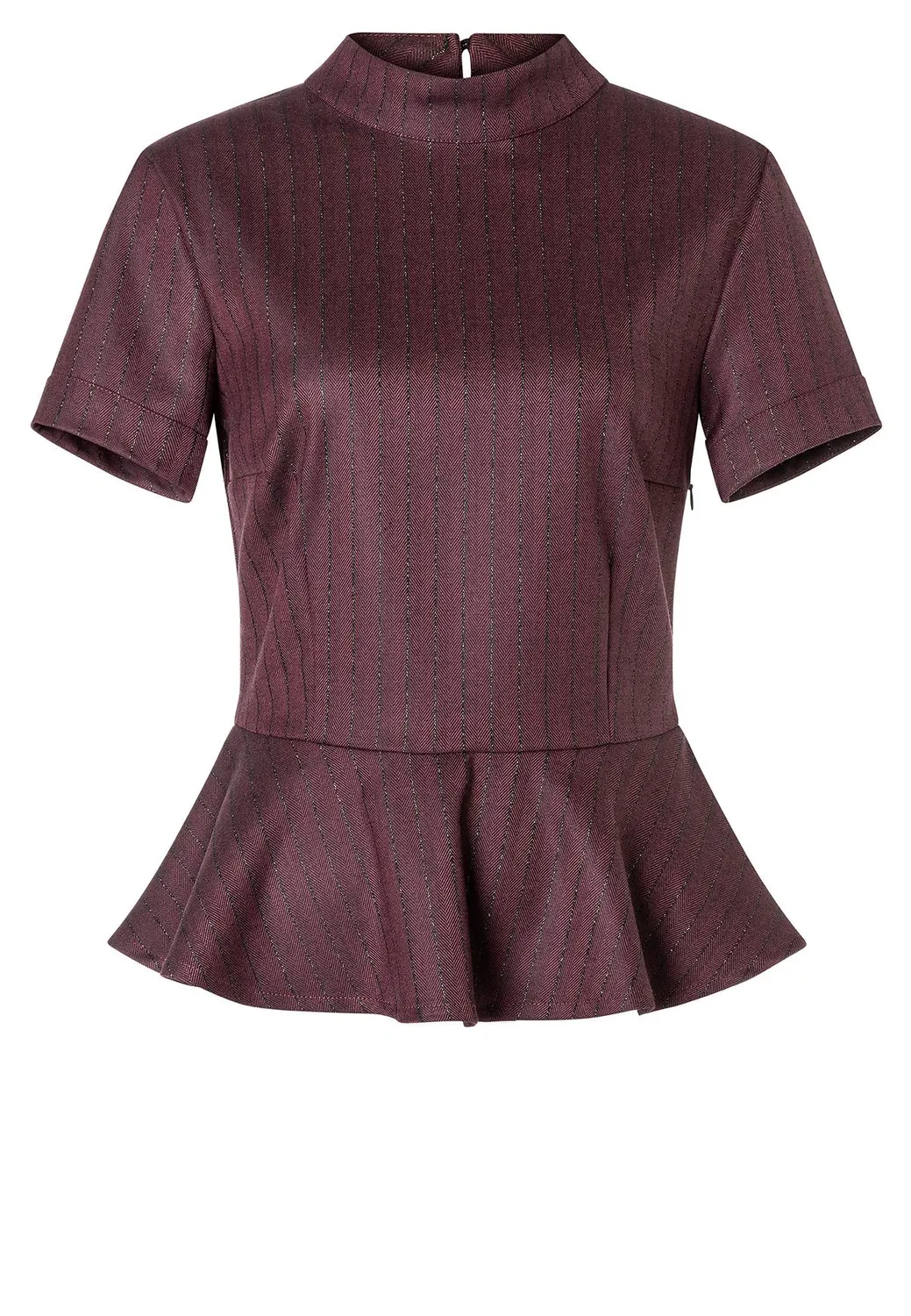 Ana Alcazar Adeno top peplum bordeaux lurex