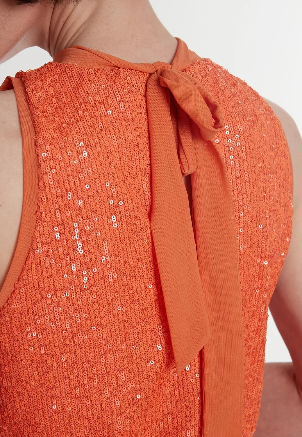 Ana Alcazar Pabyla tuta arancione paillettes