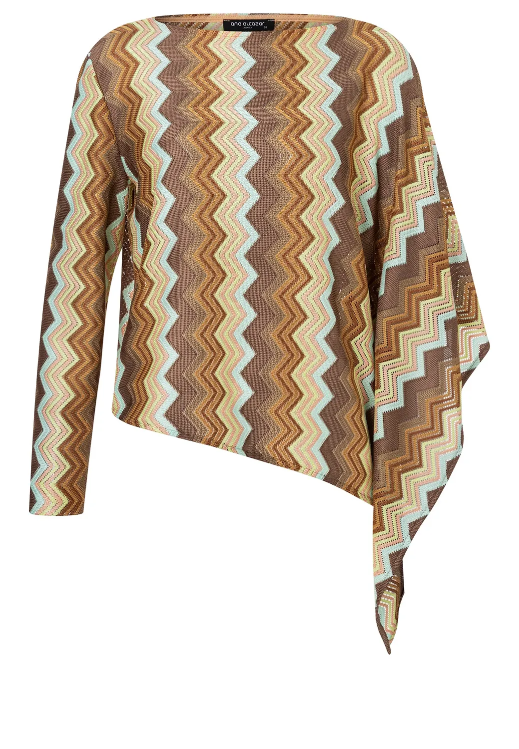 Ana Alcazar Duola top asimmetrico maglia zigzag