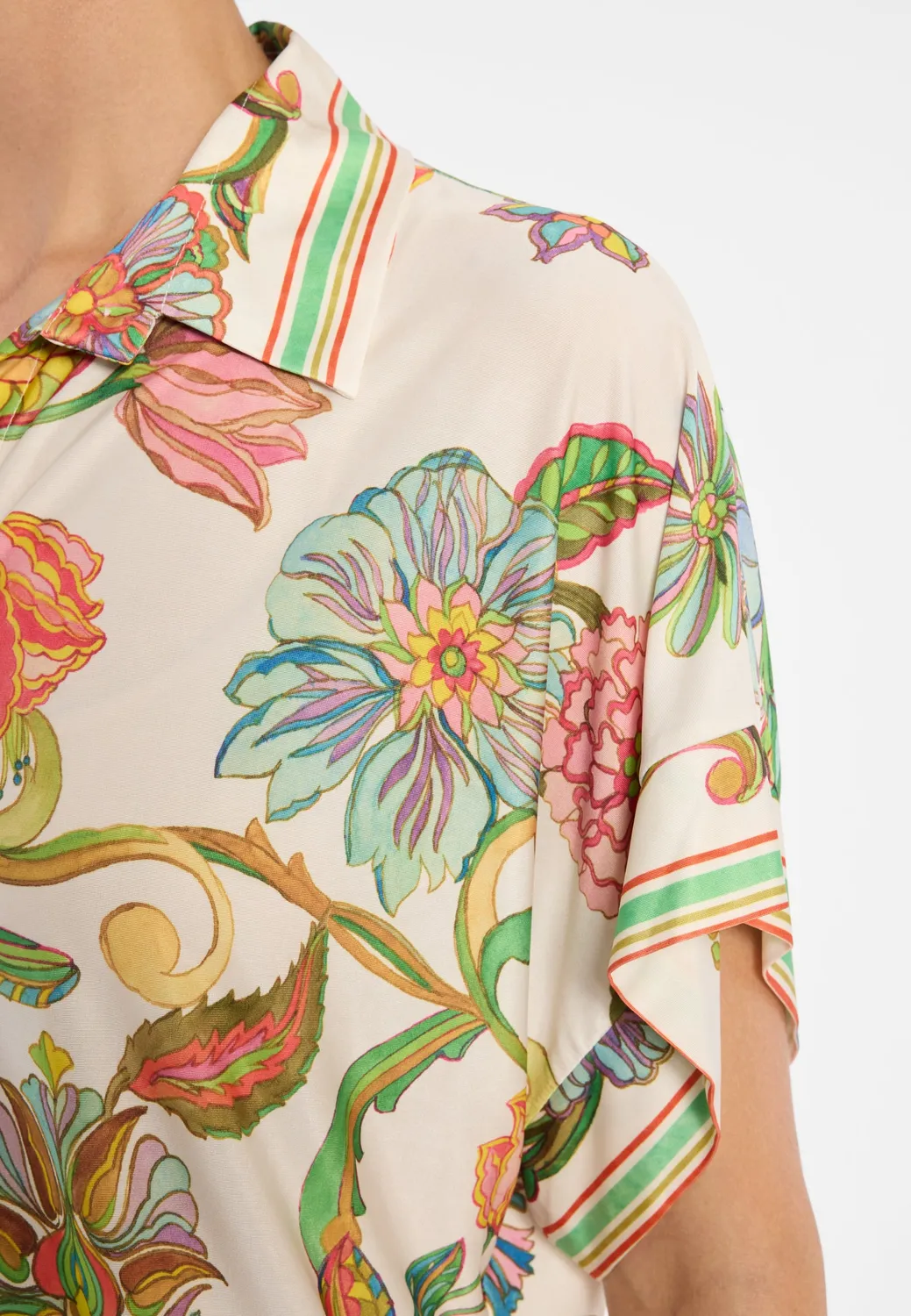 Ana Alcazar Duena camicetta jersey a fiori crema