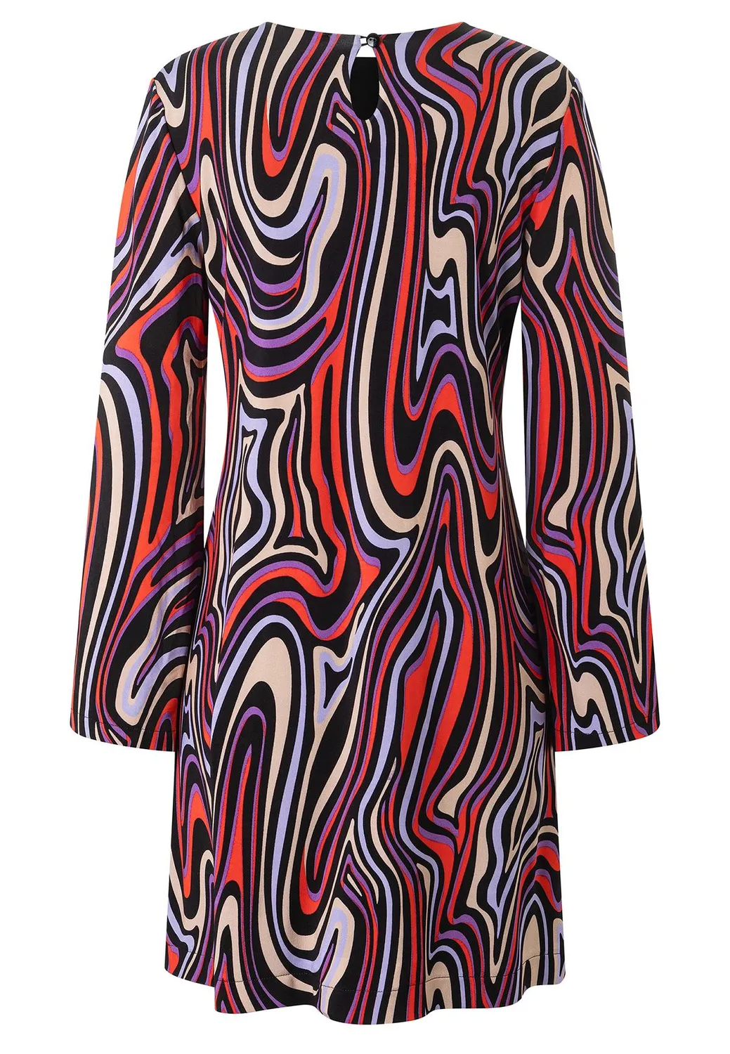 Ana Alcazar Mokara abito retro corto jersey fantasia 70s