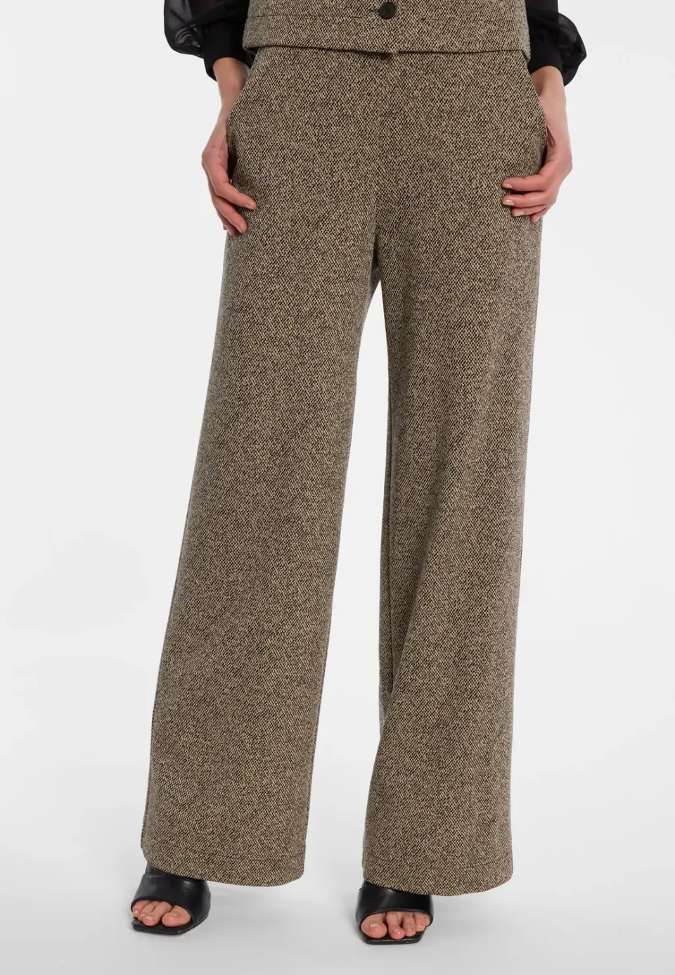 Ana Alcazar Eldora pantaloni tweed gamba larga