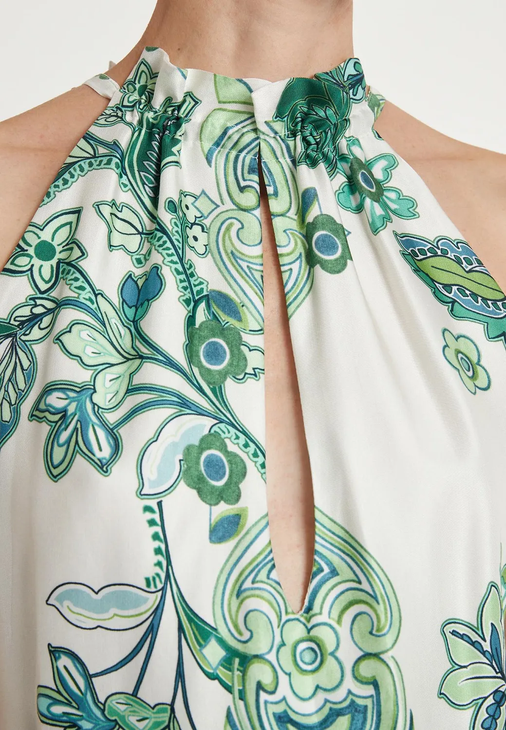 Ana Alcazar Lasiry top halter fantasia foglie