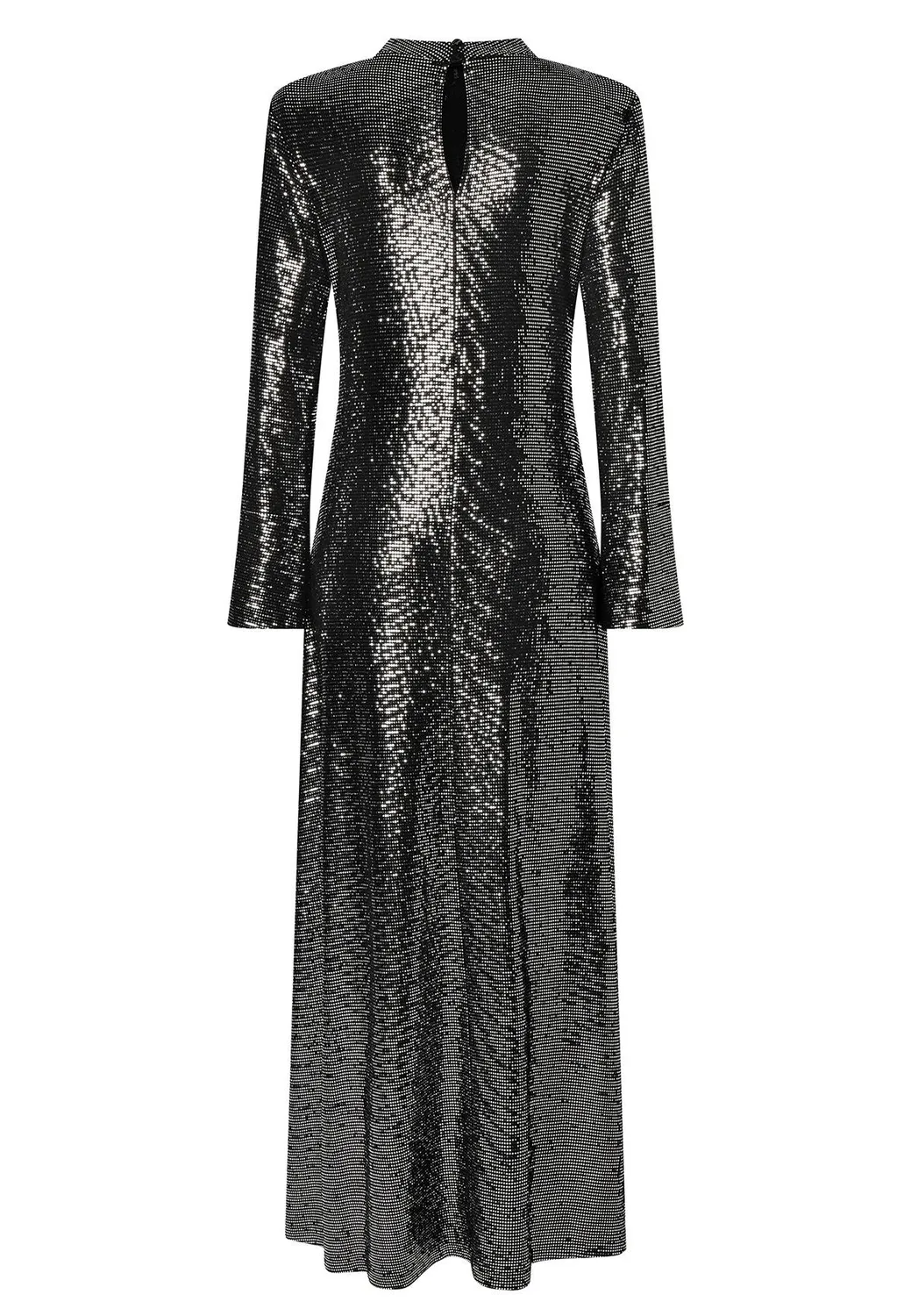 Ana Alcazar Ofrosa abito lungo argento paillettes maxi