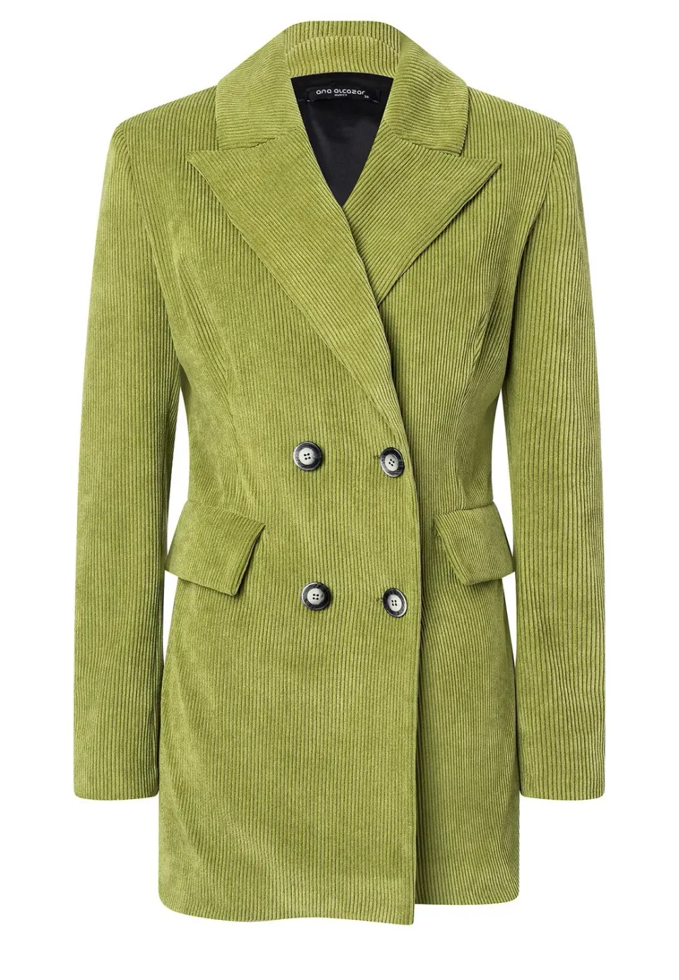 Ana Alcazar Sasa blazer lungo velluto lime