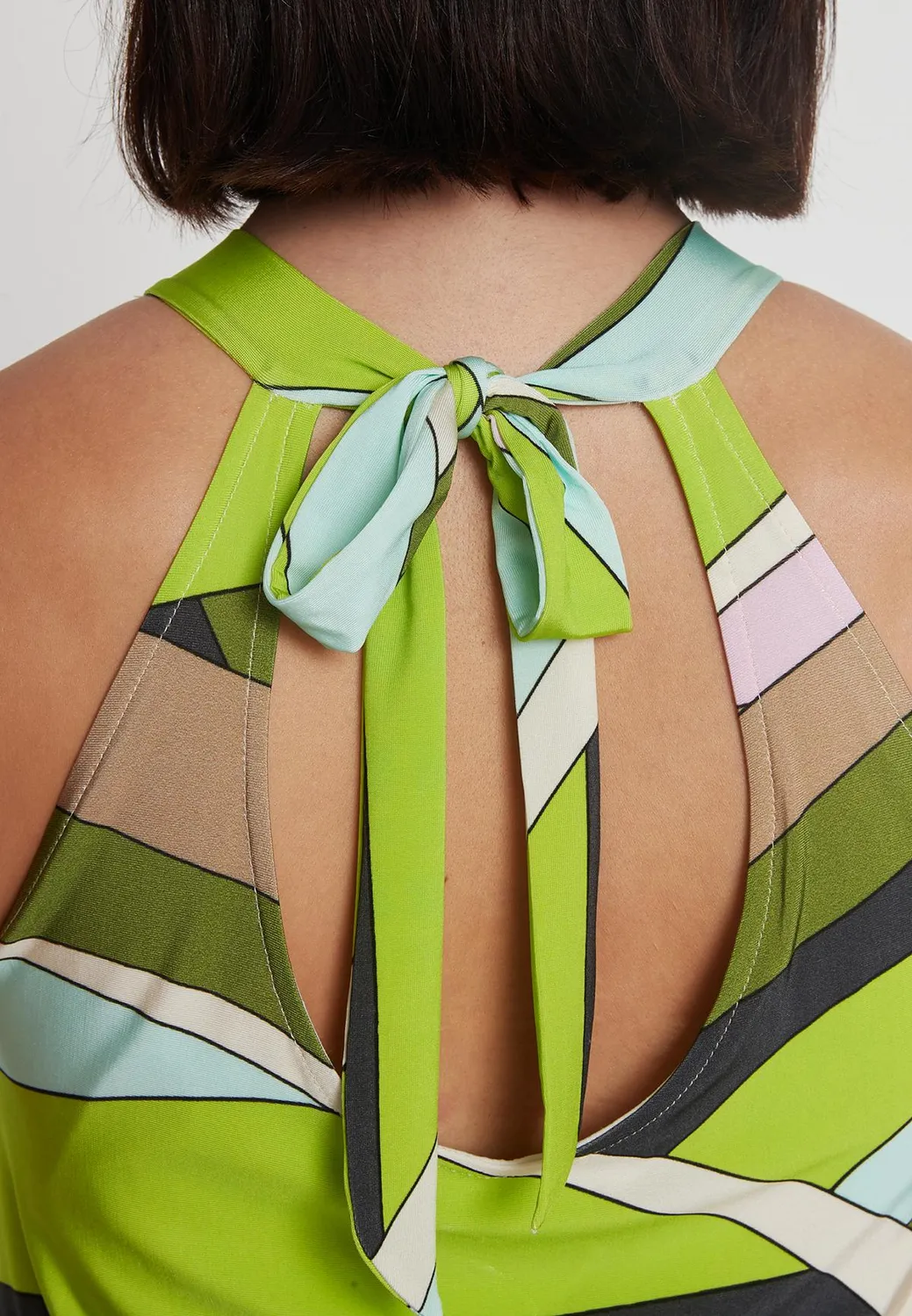 Ana Alcazar Pirtea abito maxi neckholder fantasia