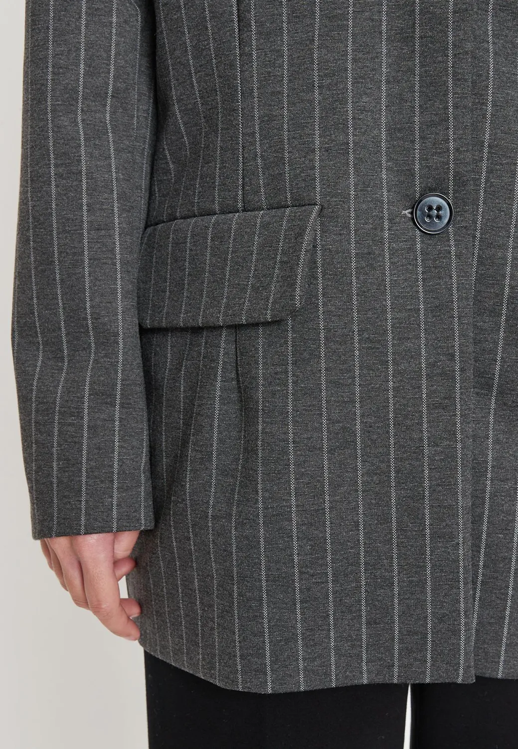 Ana Alcazar Mesea blazer oversize gessato grigio