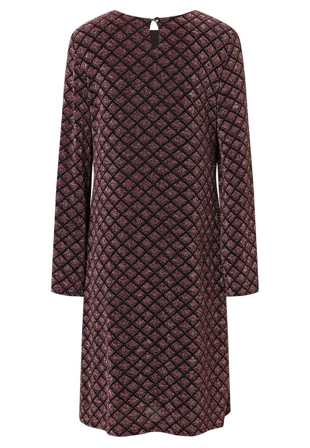 Ana Alcazar Ablira abito tunica rombi bordeaux lurex