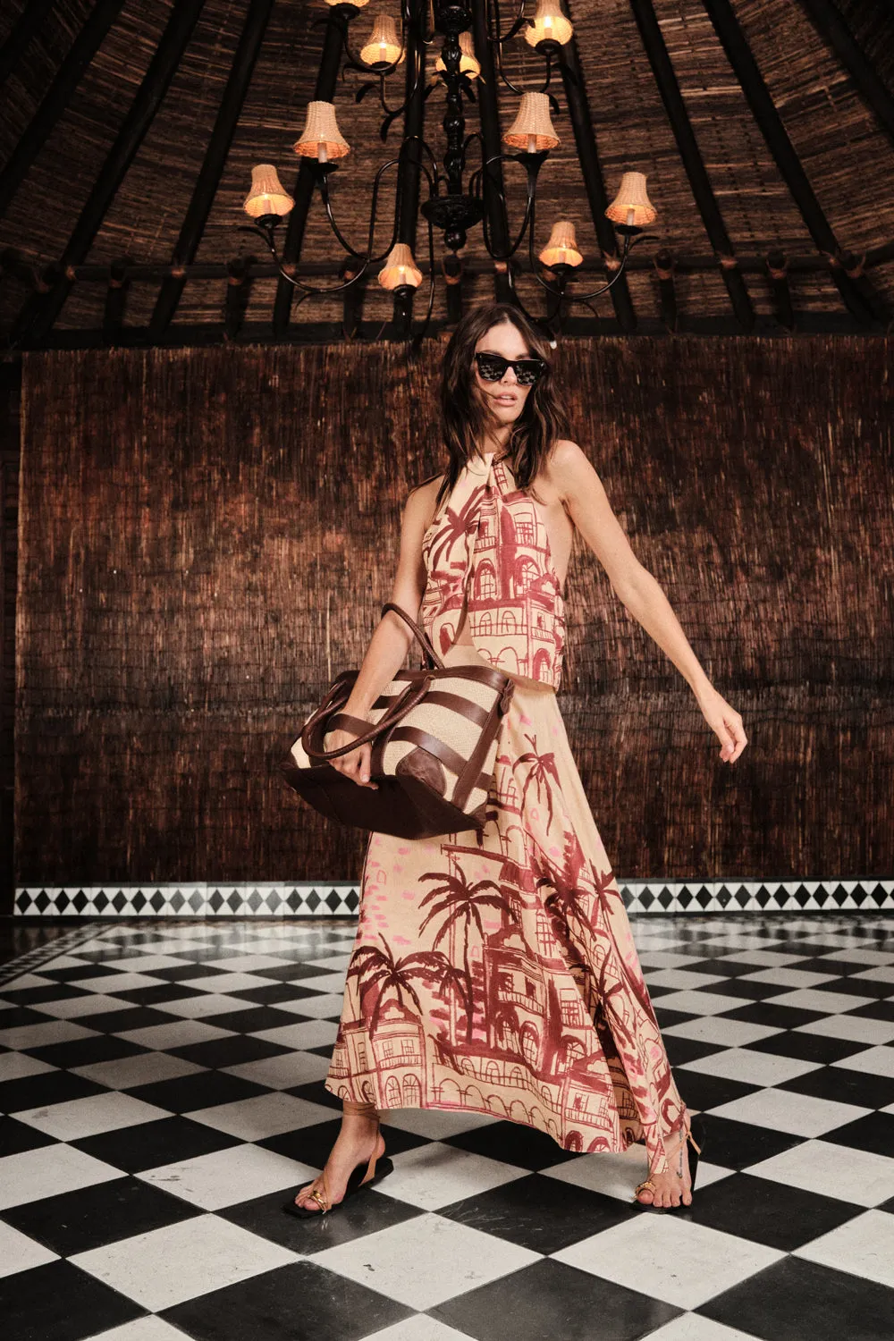 Johanna Ortiz The Root top lino halter ecru vino