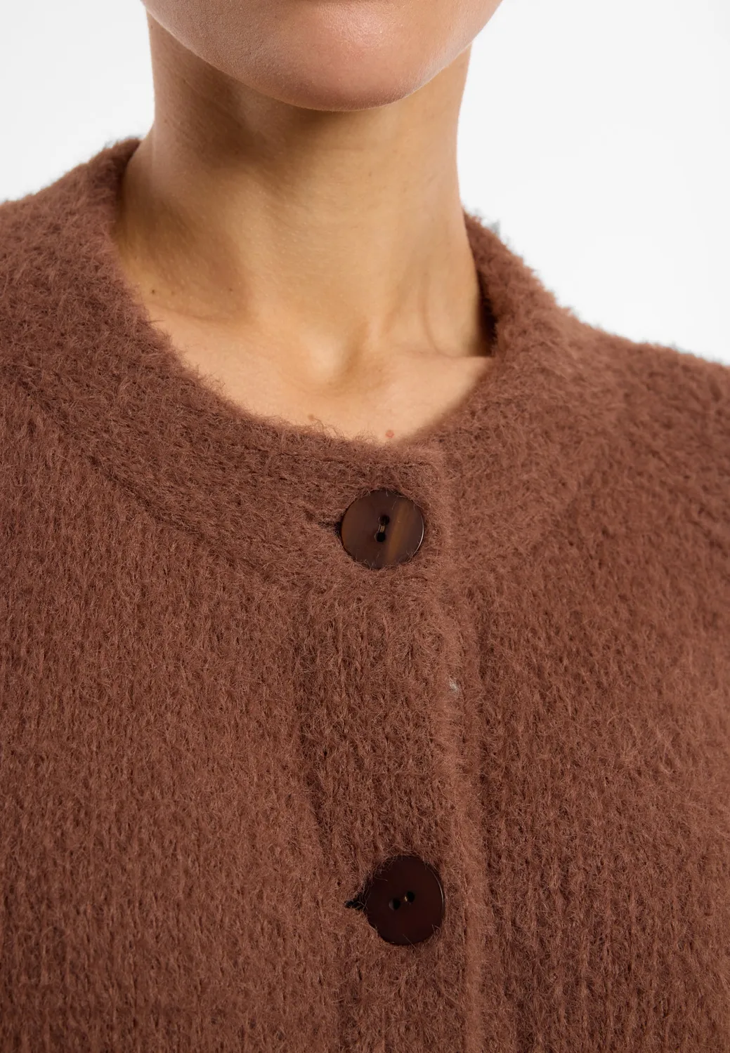 Ana Alcazar Enavia giacca peluche corta cognac