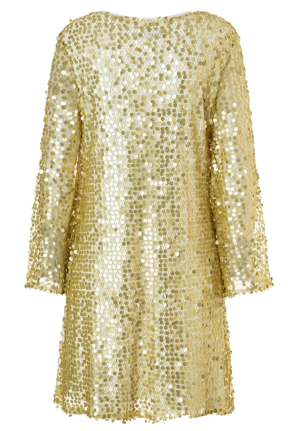 Ana Alcazar Wadana abito cocktail oro paillettes