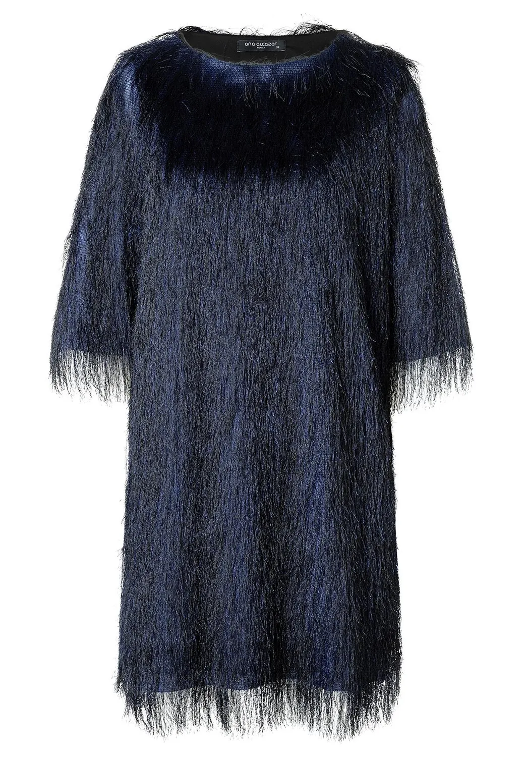 Ana Alcazar Abia abito corto blu frange